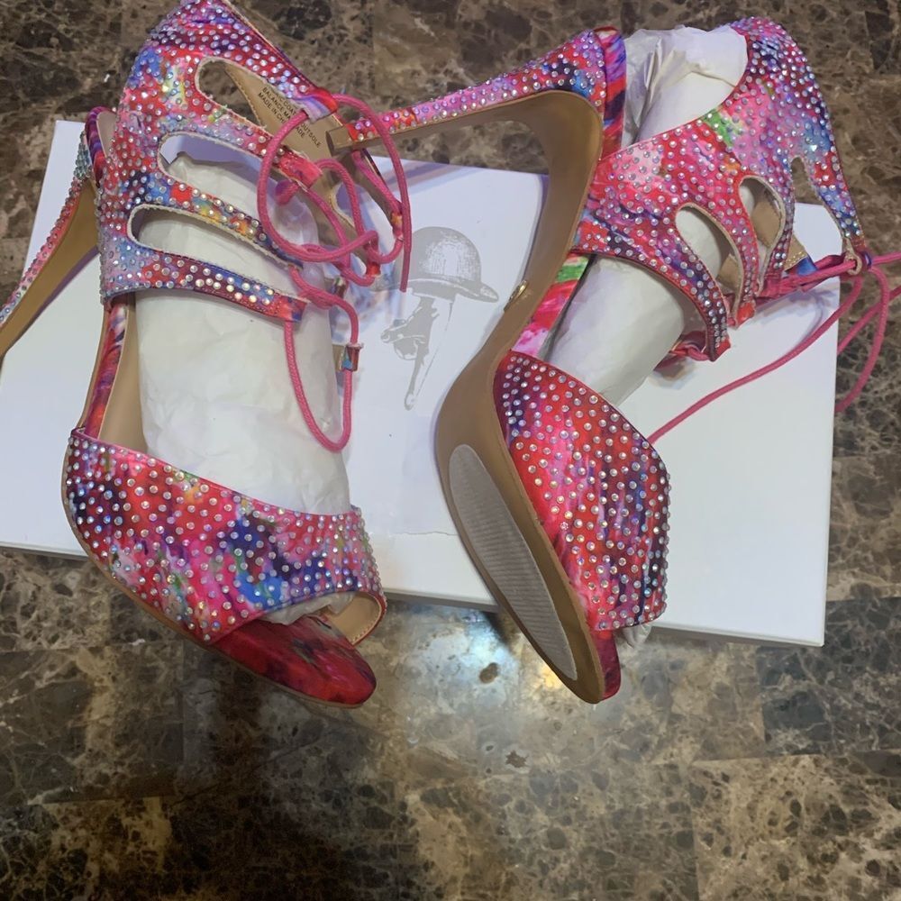 Thalia Sodi Rhumba Rhinestones Lace-up Sandals - Picture 8 of 8